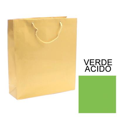 BUSTE C/CORDONCINO 27X37+12 VERDE ACIDO