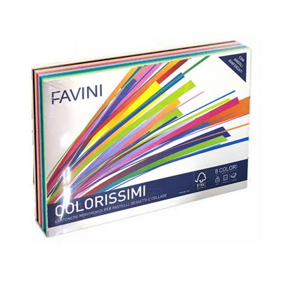 BLOCCO COLORISSIMI 220 C/ANGOLI  FF16 8 COL.ASS.TI 24X33