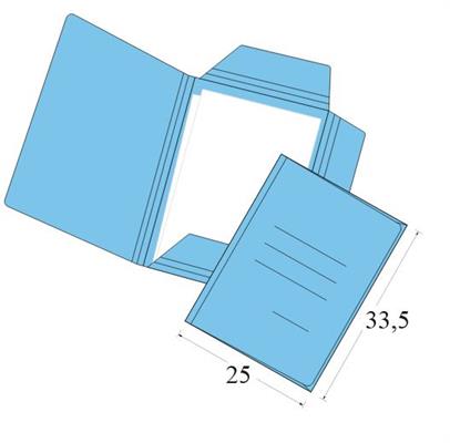 CARTELLE TRE LEMBI ECO' PZ.50 AZZURRO 0384