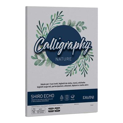 FOGLI A4 CALLIGRAPHY SHIRO ECO CENERE GR.250  FF.50 A69U