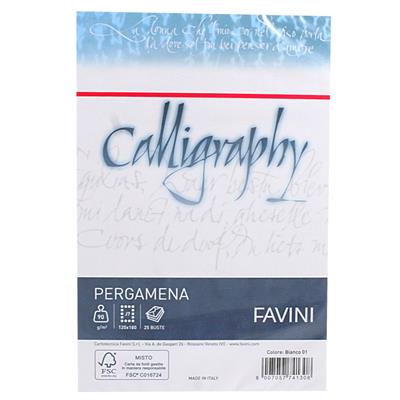 BUSTE CALLIGRAPHY 12X18 PZ.25 GR.90 BIANCO 01 A570297