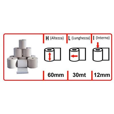ROTOLI TERMICI PER REGISTRATORE DI CASSA 60/30 6030TQ