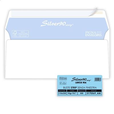 BUSTE 11X23 GR.90 PZ.500  TAGLIO QUADRO SILVER90 STRIP