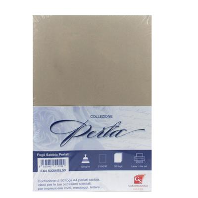 FOGLI A4 GR.120 PZ.50 PERLATO SABBIA EA40220/BL50