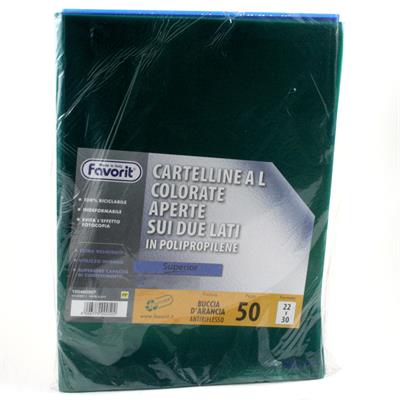 BUSTE PRATIC L 22X30 PZ.50 VERDI 100460007