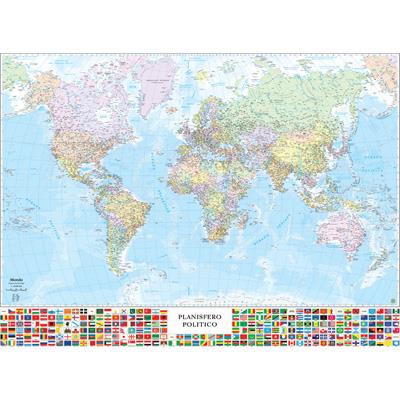 CARTINA EUROPA 63X50 C/BANDIERE