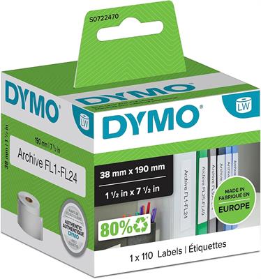 ETICHETTE DYMO LW SML BLK/WHI 38X19