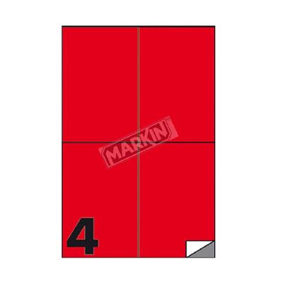 ETICHETTE MULTIUSO A4 105X148 ROSSE 100 FOGLI