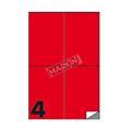 ETICHETTE MULTIUSO A4 105X148 ROSSE 100 FOGLI