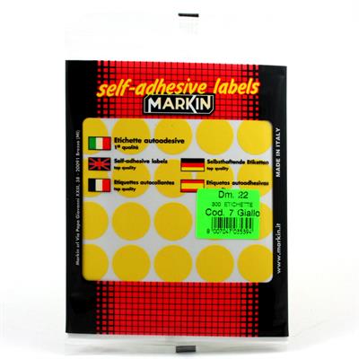 BUSTA ETICHETTA 7 DM.22 GIALLO