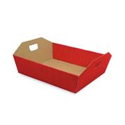 VASSOIO GRANDE CON MANIGLIA 34X29X10 ROSSO