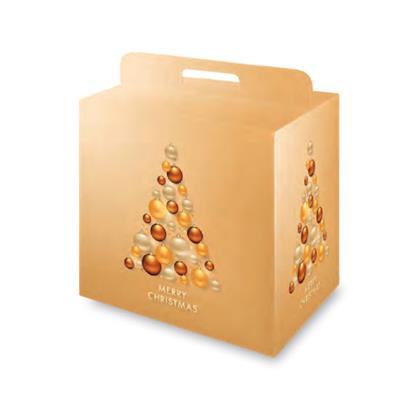 SCATOLA PORTAPANETTONE +BOTTIGLIA 31,2X23,2X35,7 ORO