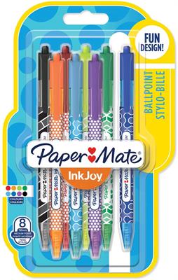 PAPER MATE PENNE INKJOY WRAP 100RT 8PENNE COL ASSORTITI