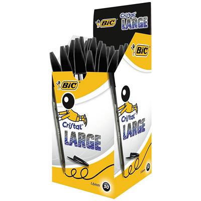 PENNE BIC CRISTAL 1.6 NERE LARGE 880648