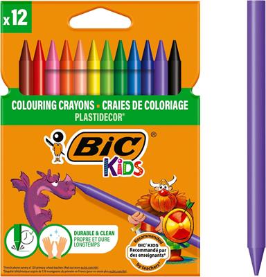 PASTELLI PLASTIDECOR 12 COLORI CERA 9457645