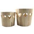 SET 2 VASI IN LEGNO C/CUORI 06335