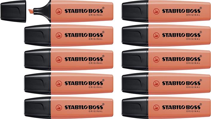 EVIDENZIATORI STABILO BOSS PASTEL MELLOW CORAL RED70/140