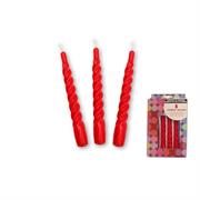 CANDELE TORTIGLIONE LACCATE ROSSE CM.21 PZ.6