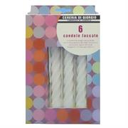 CANDELE TORTIGLIONE LACCATE BIANCHE CM.21 PZ.6