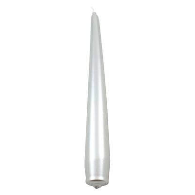 CANDELE CONICHE LACCATE ARGENTO CM.21 PZ.6