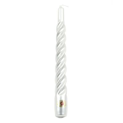 CANDELE TORTIGLIONE LACCATE ARGENTO CM.21 PZ.6