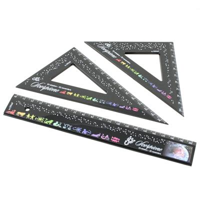 SET DISEGNO ZODIACO PZ.3 - 2 SQUADRETTE E 1 RIGHELLO