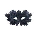 MASCHERA IN PLASTICA C/FOGLIE GRIGIE IN TESSUTO 00755