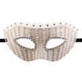 MASCHERA IN PLASTICA BIANCA C/GLITTER, STRASS 00768