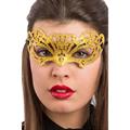 MASCHERA IN PLASTICA INTAGLIATA C/GLITTER ORO 00770