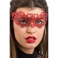 MASCHERA IN PLASTICA INTAGLIATA C/GLITTER ROSSI 00772