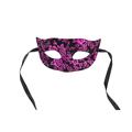 MASCHERA IN PLASTICA CON VELLUTINO NERO DAMASCATO 01396
