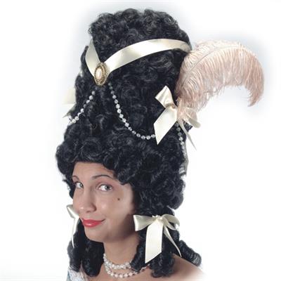 CARNEVALE PARRUCCA POMPADOUR NERA
