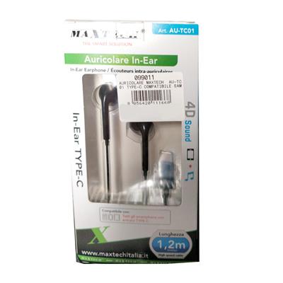 AURICOLARE MAXTECH  AU-TC01 TYPE-C NERO COMP. SAMSUNG