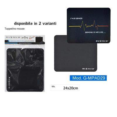 TAPPETINO MOUSE MAXTECH G-MPAD29 NERO 24X20CM