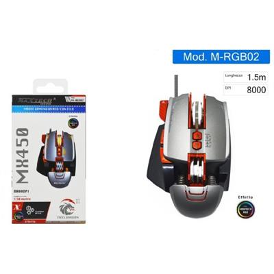 MOUSE GAMING MAXTECH M-RGB02 CON FILO RGB