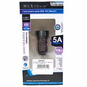 CARICATORE MAXTECH MA-C016 TYPE-C+USB 5A NERO