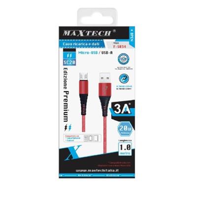 CAVO MICRO USB 1M MAXTECH F-S034 ROSSO