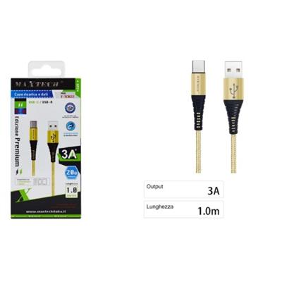 CAVO USB TYPE-C 1M MAXTECH F-TC022 ORO