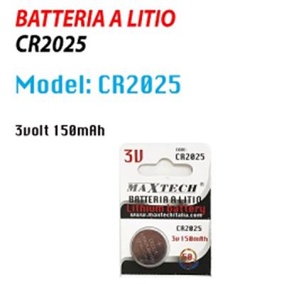PILE CR2025 MAXTECH BLISTER DA 5 PILE