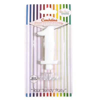 CANDELINA GIVI ITALIA CM.9,5 C/SUPPORTO N.1 BIANCO 06601