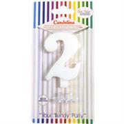 CANDELINA GIVI ITALIA CM.9,5 C/SUPPORTO N.2 BIANCO 06602