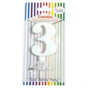 CANDELINA GIVI ITALIA CM.9,5 C/SUPPORTO N.3 BIANCO 06603