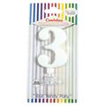CANDELINA GIVI ITALIA CM.9,5 C/SUPPORTO N.3 BIANCO 06603