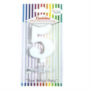 CANDELINA GIVI ITALIA CM.9,5 C/SUPPORTO N.5 BIANCO 06605