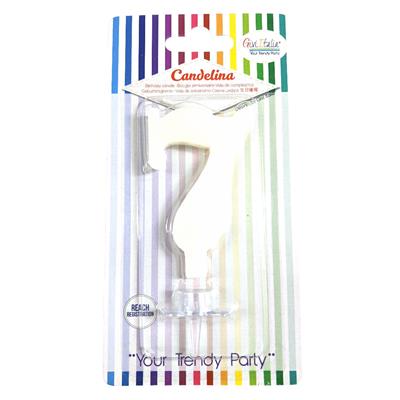 CANDELINA GIVI ITALIA CM.9,5 C/SUPPORTO N.7 BIANCO 06607