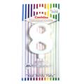 CANDELINA GIVI ITALIA CM.9,5 C/SUPPORTO N.8 BIANCO 06608