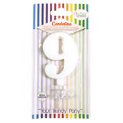 CANDELINA GIVI ITALIA CM.9,5 C/SUPPORTO N.9 BIANCO 06609