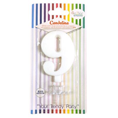CANDELINA GIVI ITALIA CM.9,5 C/SUPPORTO N.9 BIANCO 06609