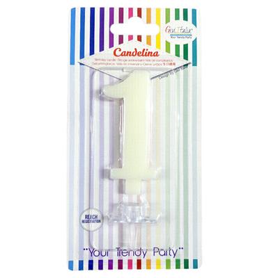 CANDELINA GIVI ITALIA CM.9,5 C/SUPPORTO N.1 AVORIO 06611