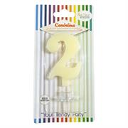 CANDELINA GIVI ITALIA CM.9,5 C/SUPPORTO N.2 AVORIO 06612